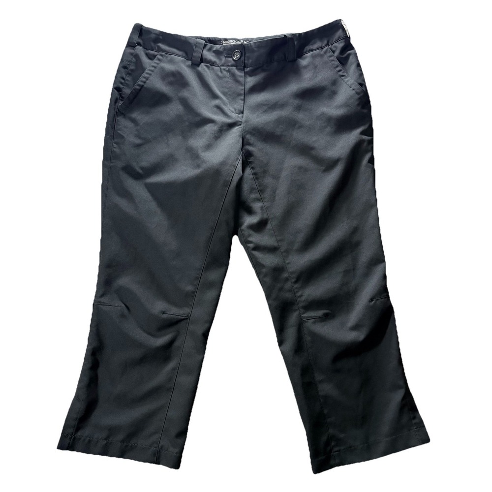 Nike Golf Capri Pants‎ Womens 10 Black Medium High Rise Athletic Dri Fit Stretch